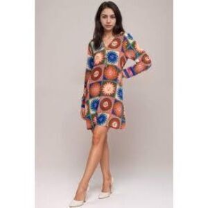 NEW Johnny Was Workshop Lionora 100% Silk Swing Dress Sz L